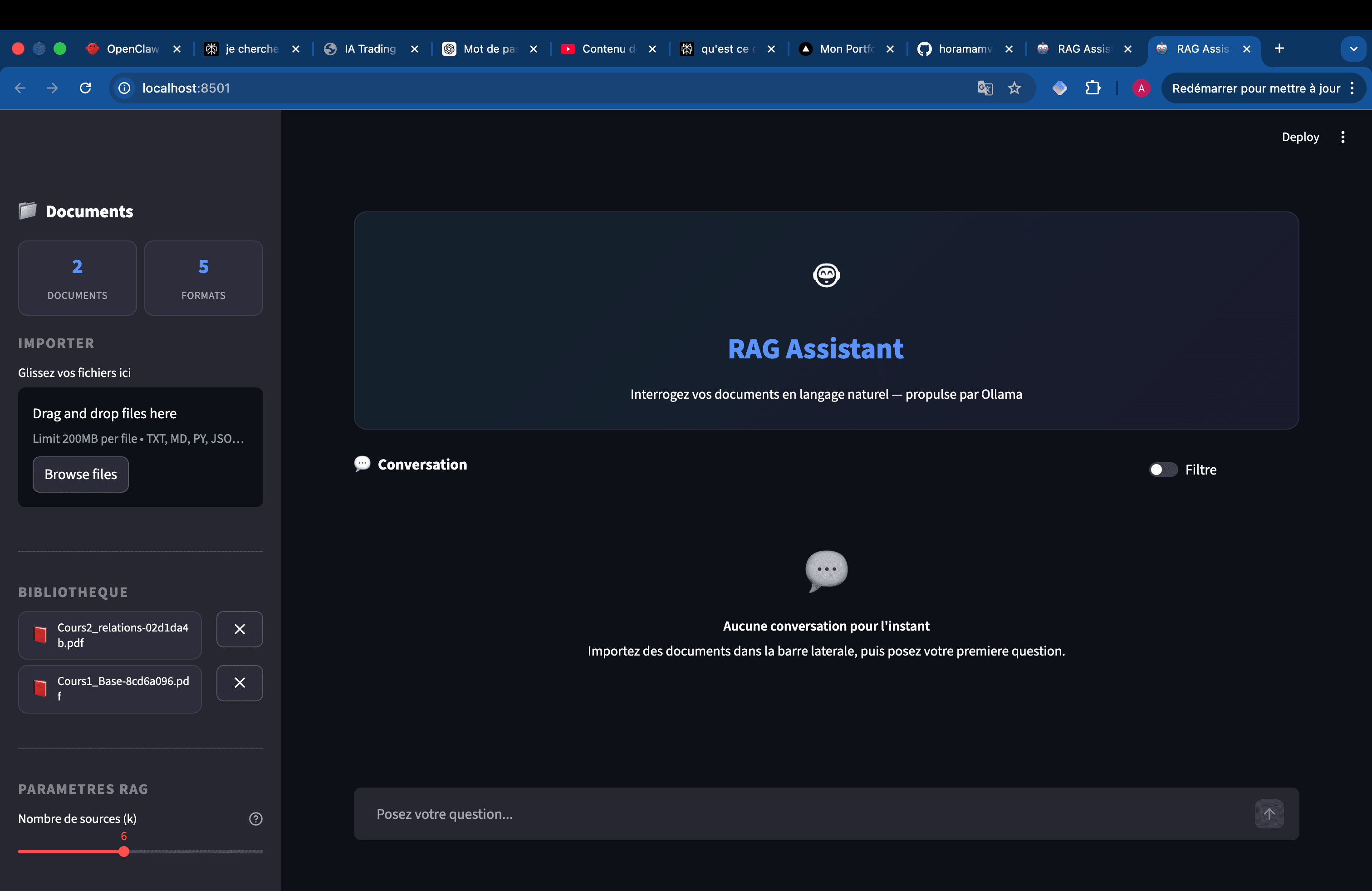 RAG-IA : Assistant Chatbot avec Recherche Semantique Multi-Mode